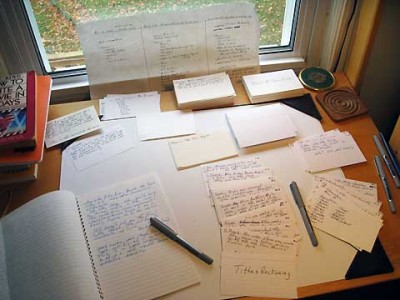 NaNoWriMo 2009 Yeah, that's a lot of cards.