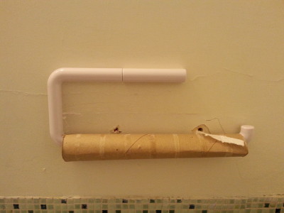 Or maybe this bullshit should have been my first clue. The replacement rolls are less than four feet away. You have to pass them as you leave the bathroom.