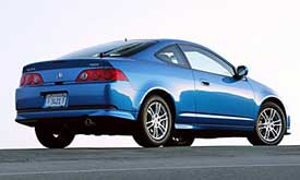 Only mine's black 2006 Acura RSX, three-quarter shot from the right rear, in blue