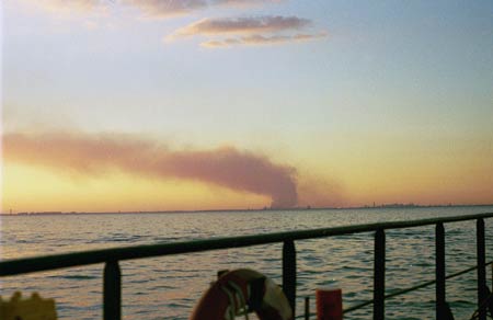 NYC, September 11, 2001, 6pm; from anchorage off Brooklyn